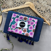Firoji Handloom Cotton Saree With Flower Print Blouse